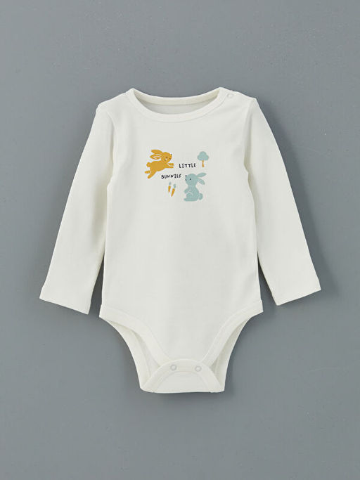 Bisiklet Yaka Bask?l? Erkek Bebek Hastane Seti