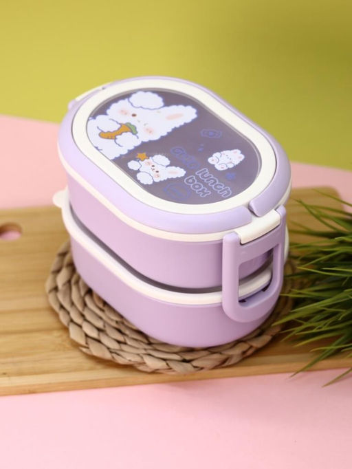 Ланчбокс "Cute bunny", purple, 2000 ml