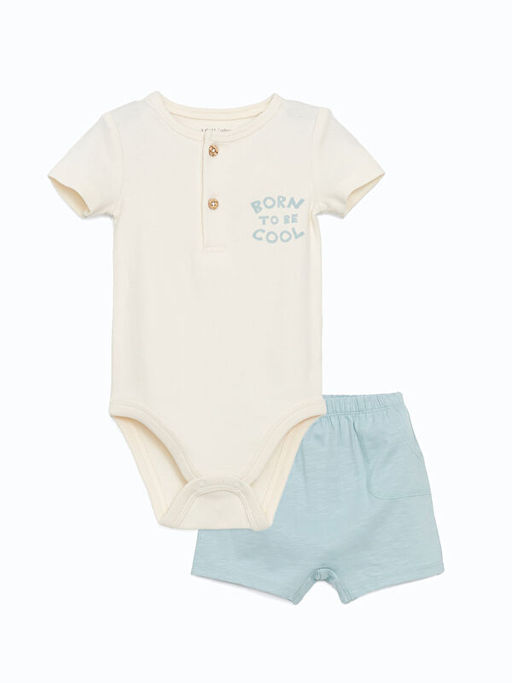 Erkek Bebek ??t??tl? Body ve ?ort 2li Tak?m