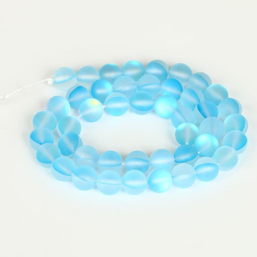 Бусины из натурального камня «Кошачий глаз», набор 46 шт., размер 1 шт. — 8 мм, голубой