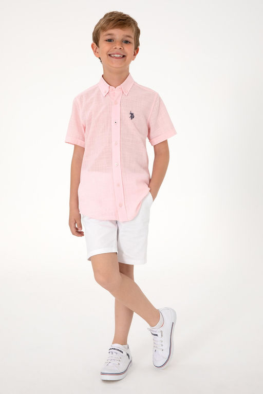 Erkek _ocuk A__k Pembe K_sa Kollu G_mlek Sepette S_rpriz _ndirim - U.s. polo assn фото 3