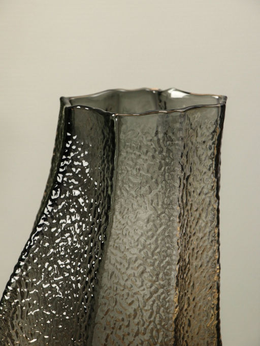 Ваза «Дженис», 30×15×9.5 см, стекло, серая