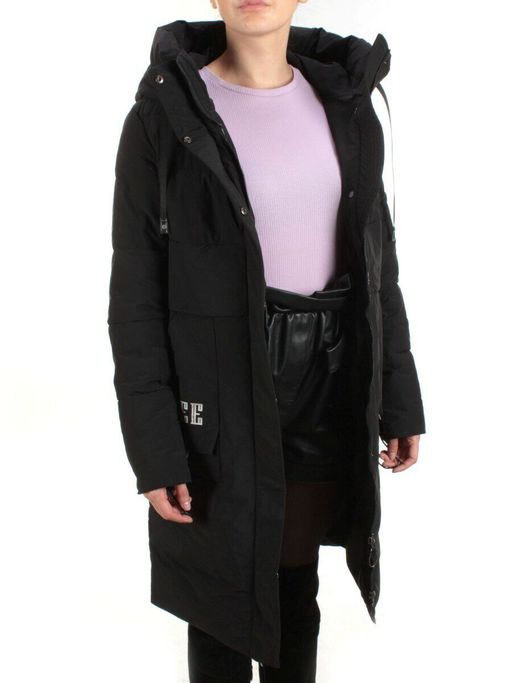 21-972 BLACK Пальто зимнее женское AIKESDFRS