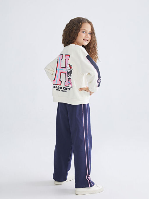 Hello Kitty Bask?l? K?z ?ocuk Sweatshirt ve E?ofman Alt 2li