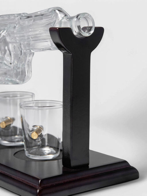 Мини-Бар Револьвер, 250 мл, 2 стопки, на подставке, стекло, дерево