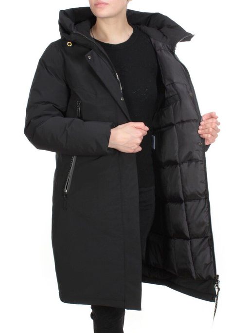YR-961 BLACK Пальто зимнее женское АЛИСА (200 гр. холлофайбера) - Fashion фото 6