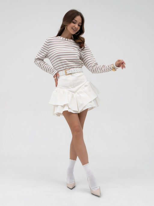 Лонгслив хлопок 95%, лайкра 5%,молочный - Binita фото 3