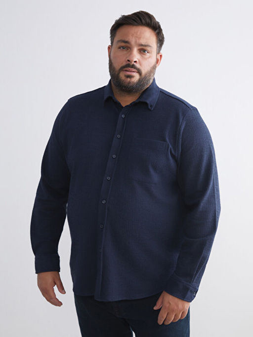 B?y?k Beden Dokulu Erkek G?mlek