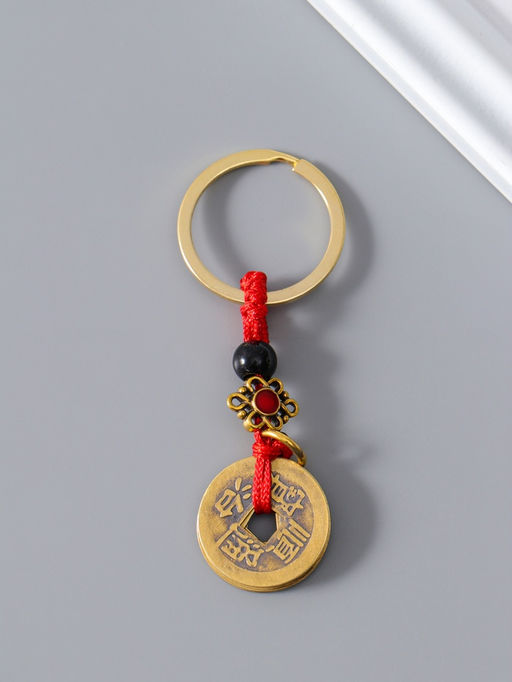 Цена за 3 шт. Брелок металл нэцке "5 китайских монет" 0,3х2,5х8 см