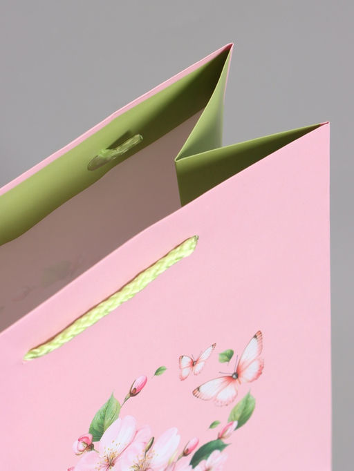 Пакет подарочный ламинированный «Цветочная бабочка», 18×22.3×10 см