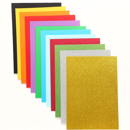 Набор цветного картона Смешарики: 4 цвета с блёстками + 8 цветов, 12 листов, 250 г/м2  фото 3