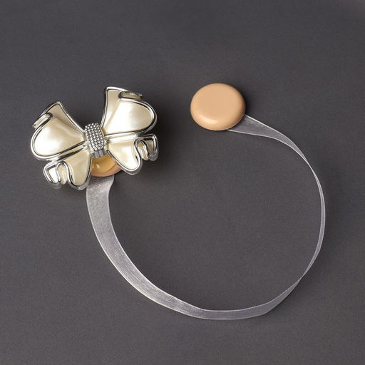 Цена за 3 шт. Подхват для штор Бант, 6 5 см, цвет молочный - Арт узор фото 3