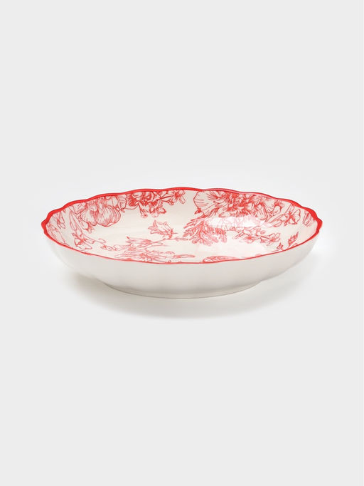Тарелка Botanica, d=20.5 см, фарфор, белая, красная