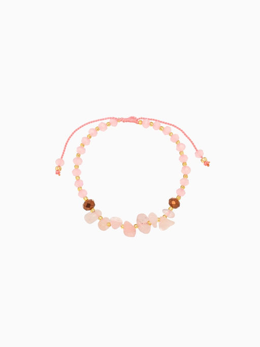 Браслет, длина 16 см, розовый, золотой