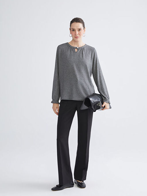 Bisiklet Yaka F?rf?rl? Bluz