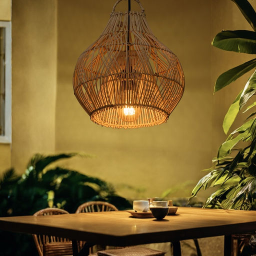 Светильник потолочный из ротанга «Робби», 1×120 Вт, Е27, 30×30×30 см