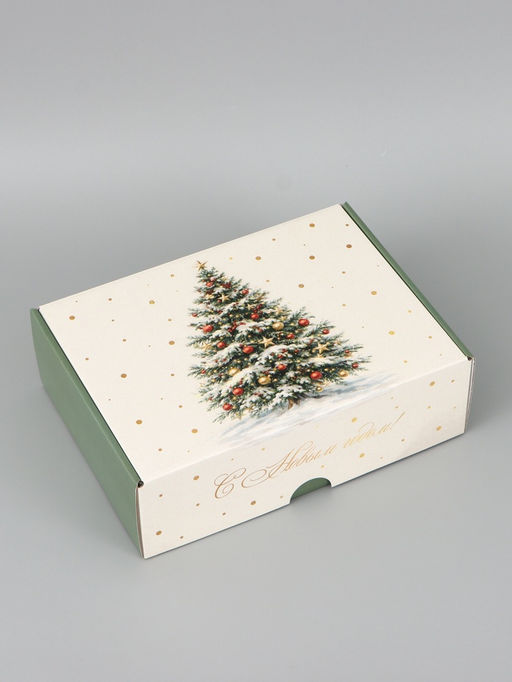 Коробка подарочная, самосборная «Новогодняя елочка»,30.7×22×9.5 см