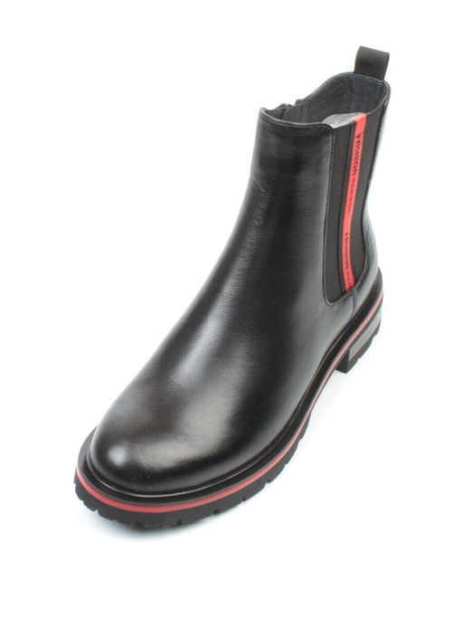 01-C1203-21R100M-1BLACK Ботинки демисезонные женские (натуральная кожа, байка)