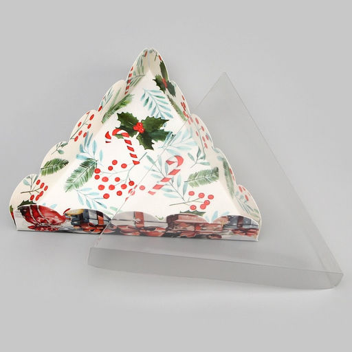 Цена за 5 шт. Коробка для печенья, «Новогодняя Ёлка», 18×18×4 см, Новый год