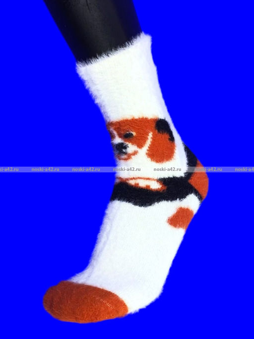 5 ПАР - Байвей термоноски женские ангора НОРКА ШЕРСТЬ "Мордочки" арт. 3561