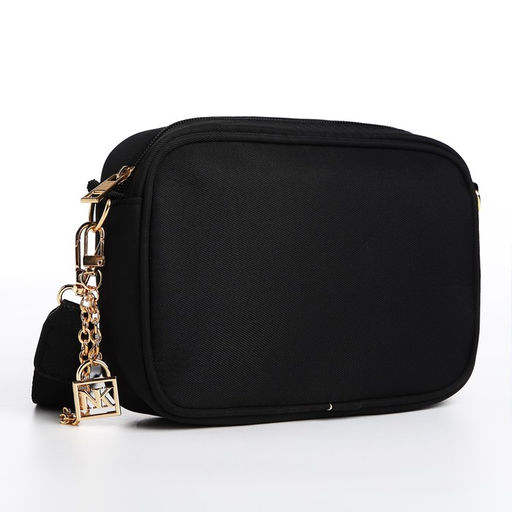 Сумка молодёжная текстильная NK классика, 19*14*6 см, черный цвет - Nazamok фото 3