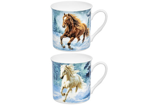 Набор 2 кружек 310 мл 11,5*8,5*9 см Лошадь в снегу, фарфор - Elan gallery фото 5