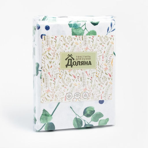 Шторы для кухни Доляна Eucalyptus 150*180 см- 2 шт, подхваты - 2 шт, 164г/м2, 100% хл  фото 8