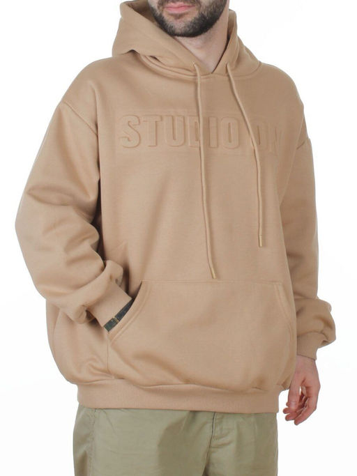 2811 BEIGE Худи унисекс мужское (95% хлопок, 5% спандекс)