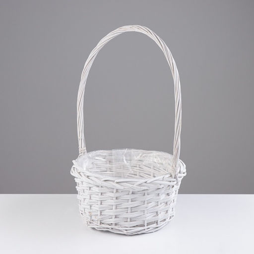 Корзина плетёная для хранения «Плетёнка», ива, круглая, белая, набор 3 шт.