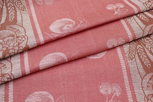 Холст полотенечный жаккард Урожай цв.кораллово-розовый/терракотовый, ш.0,5м, лен-30%, хл-70% - Купава фото 4