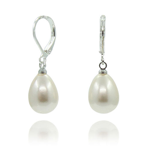 Серьги "Капля" майорка розовая 10х13мм