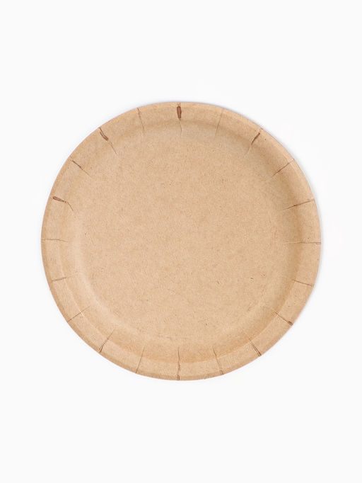МП Тарелка одноразовая «Крафт» с бортом, картон, 18 см (100 шт.)