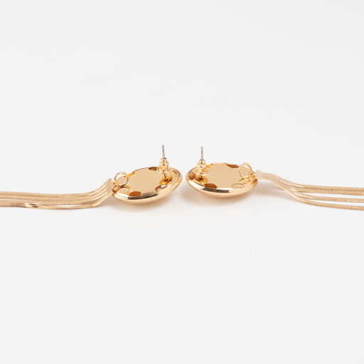 Серьги висячие Водопад 4 нити, цвет золото - Qf фото 2