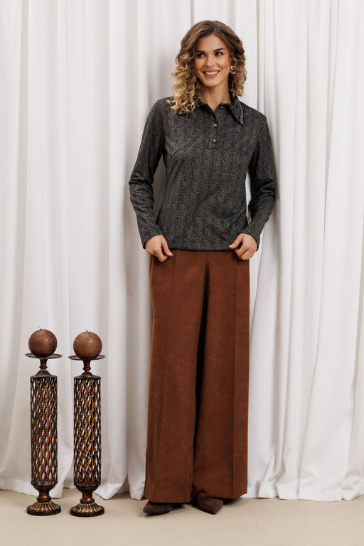 Костюм Gizart 5436 серый тигровый замша, коричневый