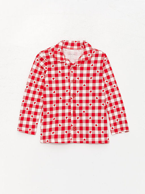 G?mlek Yaka Uzun Kollu Desenli Pamuklu K?z Bebek Pijama Tak?m? - Waikiki фото 2