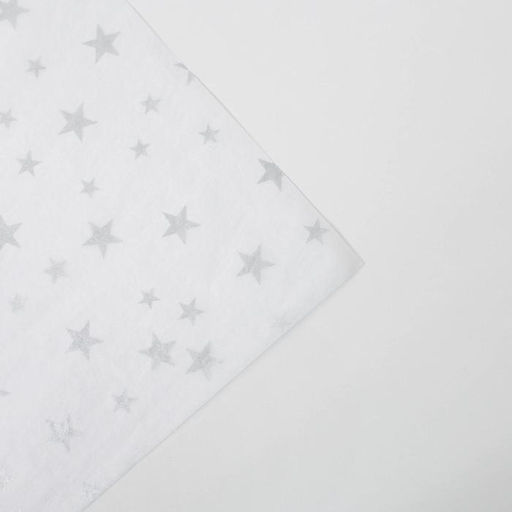 Цена за 20 шт. Бумага упаковочная тишью «Звезды, серебро», 50 х 70 см