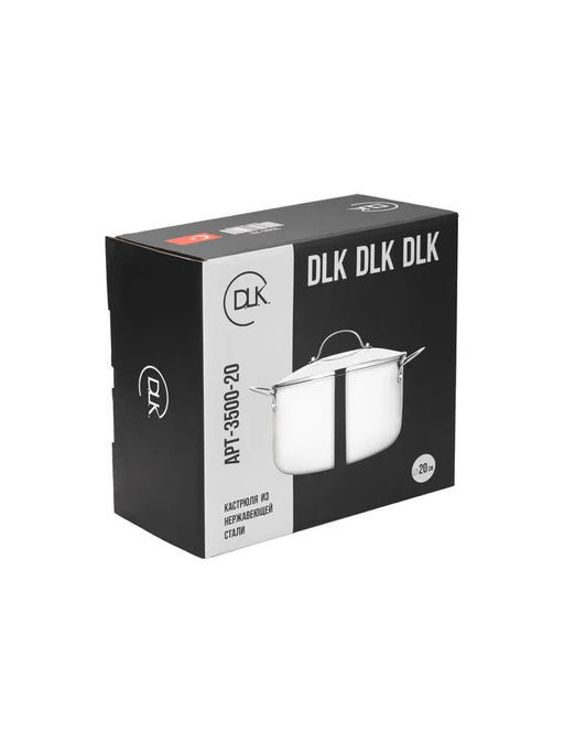 Кастрюля с крышкой стеклянной из нержавеющей стали (3-х слойный) 20x11.5 см (3 л), арт. 3500-20 - D.L.K. фото 8