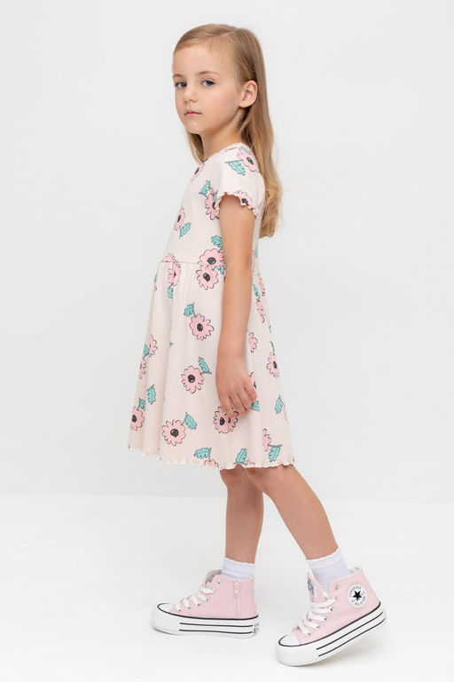 Crockid _ КР 5793-1/бежевый,нежный цветок к549 платье для дев  фото 3