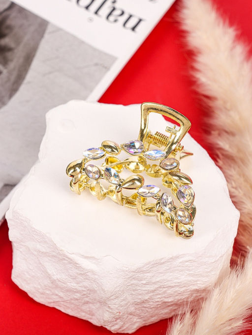 Цена за 6 шт. Крабик для волос «Кэли», дуга, 5 см, золото