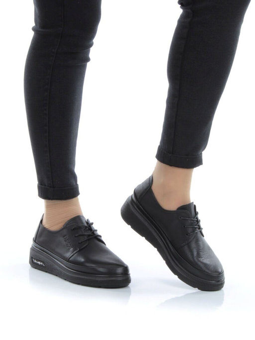 03-5313 BLACK Полуботинки женские (натуральная кожа)