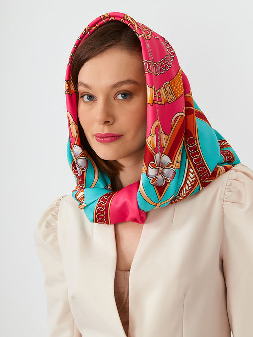 Большой, мягкий, тонкий и очень нежный двусторонний платок с рисунком. - Tantino фото 4