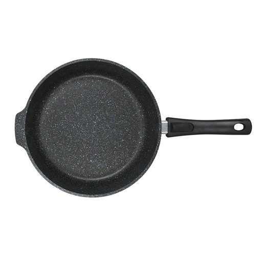 ЛА_АП_GRANIT (black) Сковорода глубокая 280мм с ручкой, арт. сггч282а
