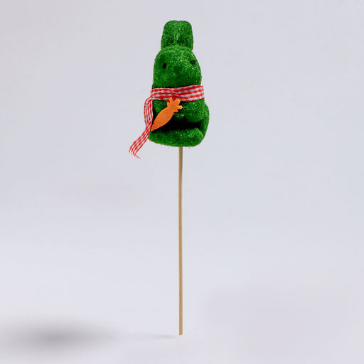 Пасхальный декор на палочке «Зайчик зелёного цвета» 5×6×24 см