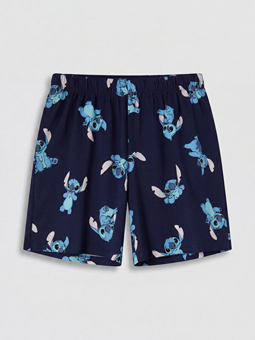 Stitch Bask?l? %100 Pamuklu Kad?n Pijama Alt?