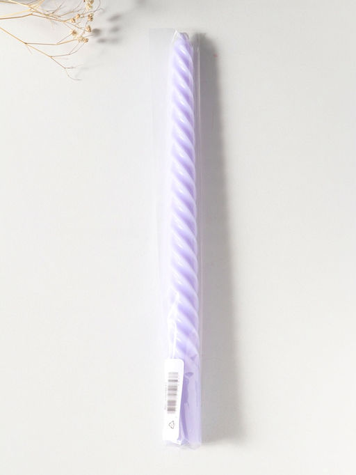 Цена за 3 шт. Свеча витая 25 см, 57 гр, 5 ч, цв. лаванда