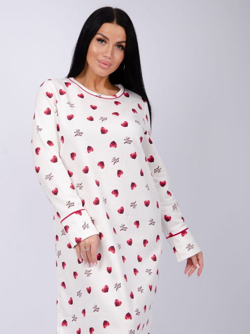 Сорочка Лорейн, футер с начёсом - Малина фото 7