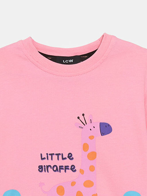 Bisiklet Yaka Bask?l? K?z ?ocuk Sweatshirt - Waikiki фото 3