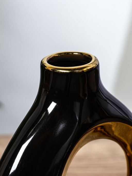 Ваза для цветов «Лари», набор 2 шт., 22×20 см, d=4 см, керамика, чёрная