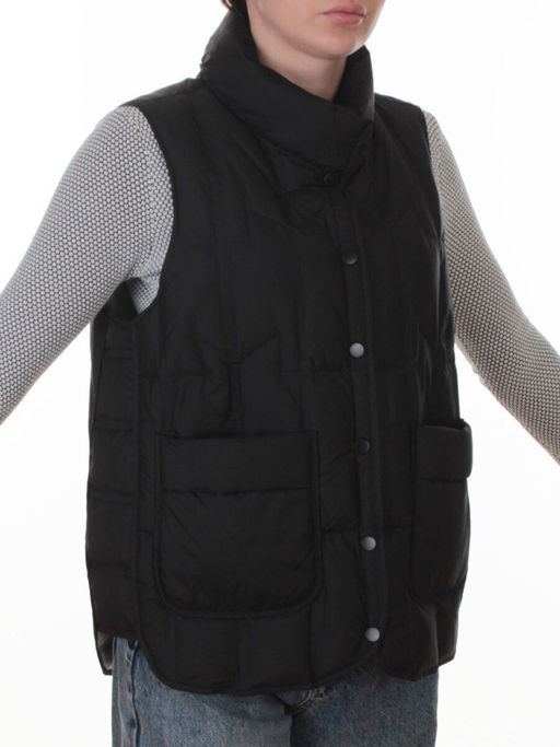 H24-326 BLACK Жилет утепленный женский (утиный пух) - Fashion фото 2