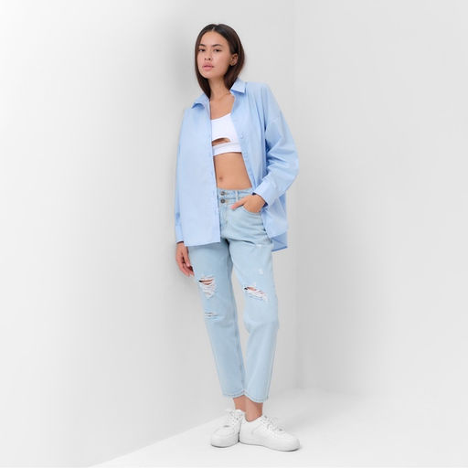 Джинсы женские мом MIST: Denim, размер (28) 44, голубые